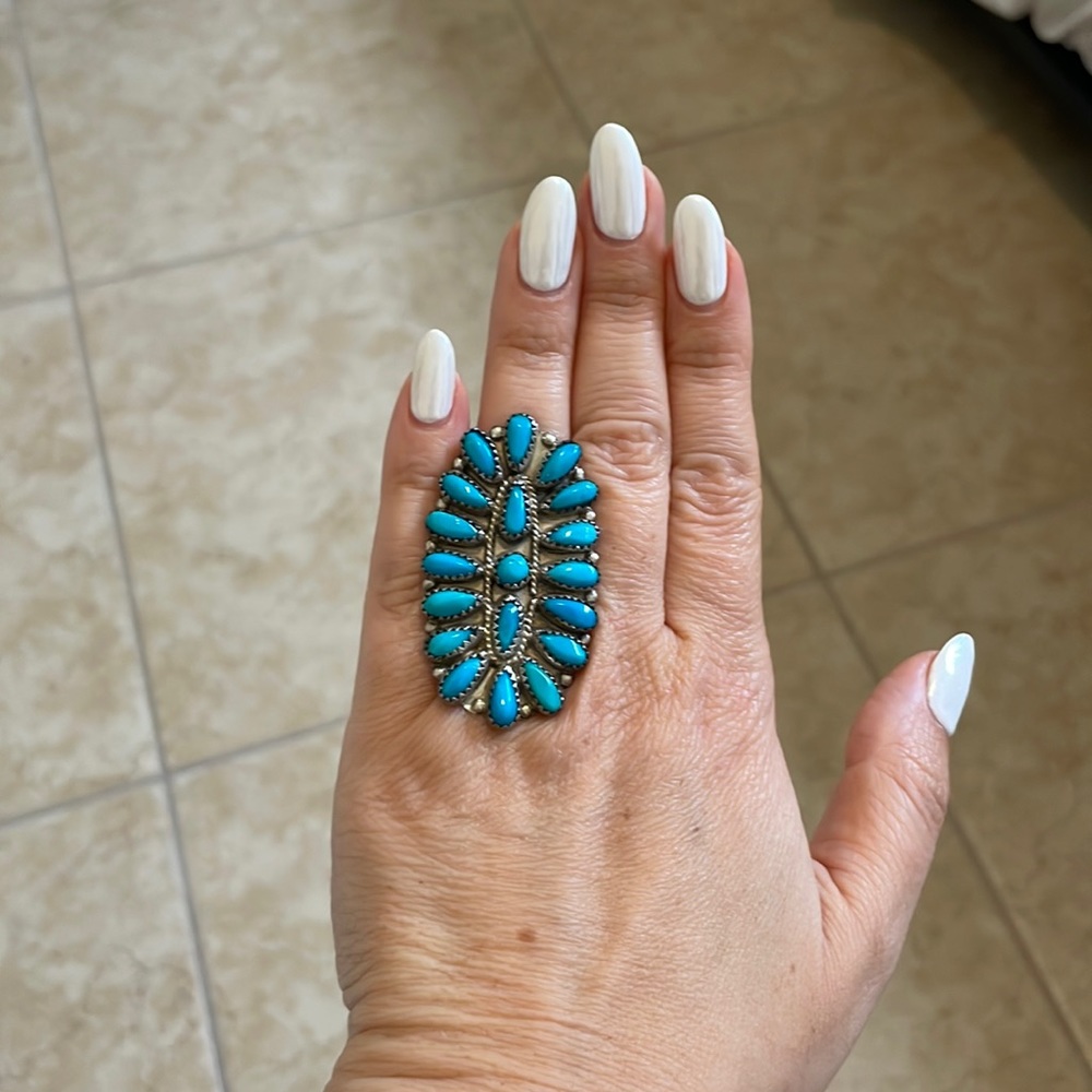 Native American P. Jones Navajo Turquoise ring